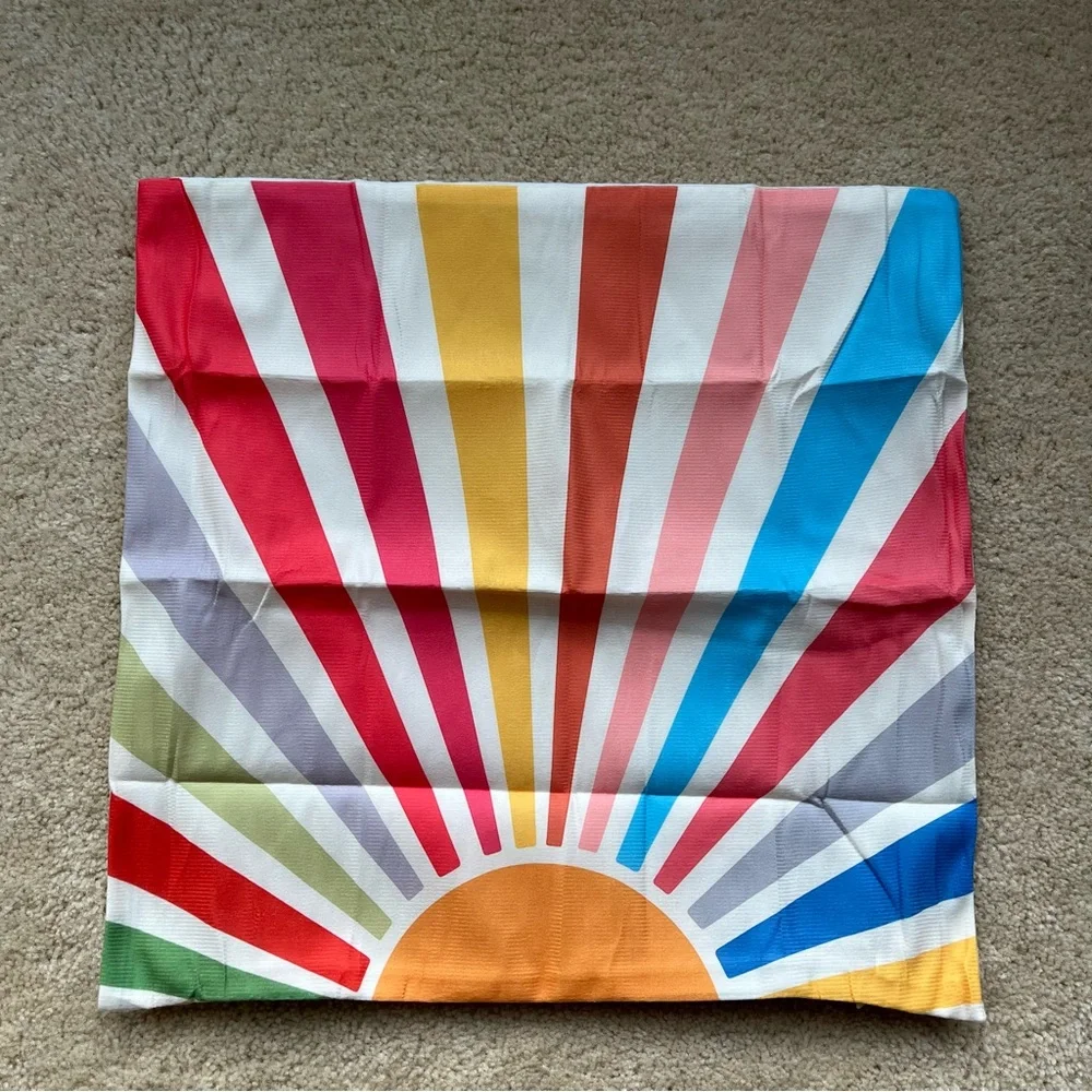 NEW Boho Sunshine Pillow Cover (1) - 18”x18” - Polyester - No Pillow Insert